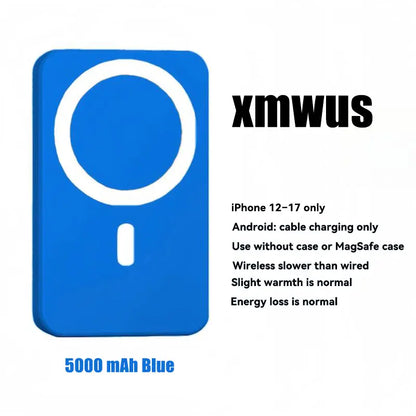 XMWUS 5000Mah Magnetic Portable Powerbank - Magsafe Case Compatible Compact Travel Charger, Wireless Charging for Iphone 12-18 Series, Cool Gift for Him (Teen Boy, Men, Adults), Gifts for Him
