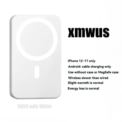XMWUS 5000Mah Magnetic Portable Powerbank - Magsafe Case Compatible Compact Travel Charger, Wireless Charging for Iphone 12-18 Series, Cool Gift for Him (Teen Boy, Men, Adults), Gifts for Him