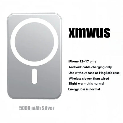 XMWUS 5000Mah Magnetic Portable Powerbank - Magsafe Case Compatible Compact Travel Charger, Wireless Charging for Iphone 12-18 Series, Cool Gift for Him (Teen Boy, Men, Adults), Gifts for Him